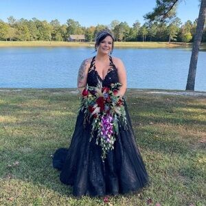 Elegant Black Gown with intricate beading